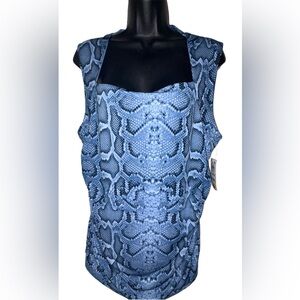Blue Snake-Print Sleeveless Women's Top⭐️NWT⭐️